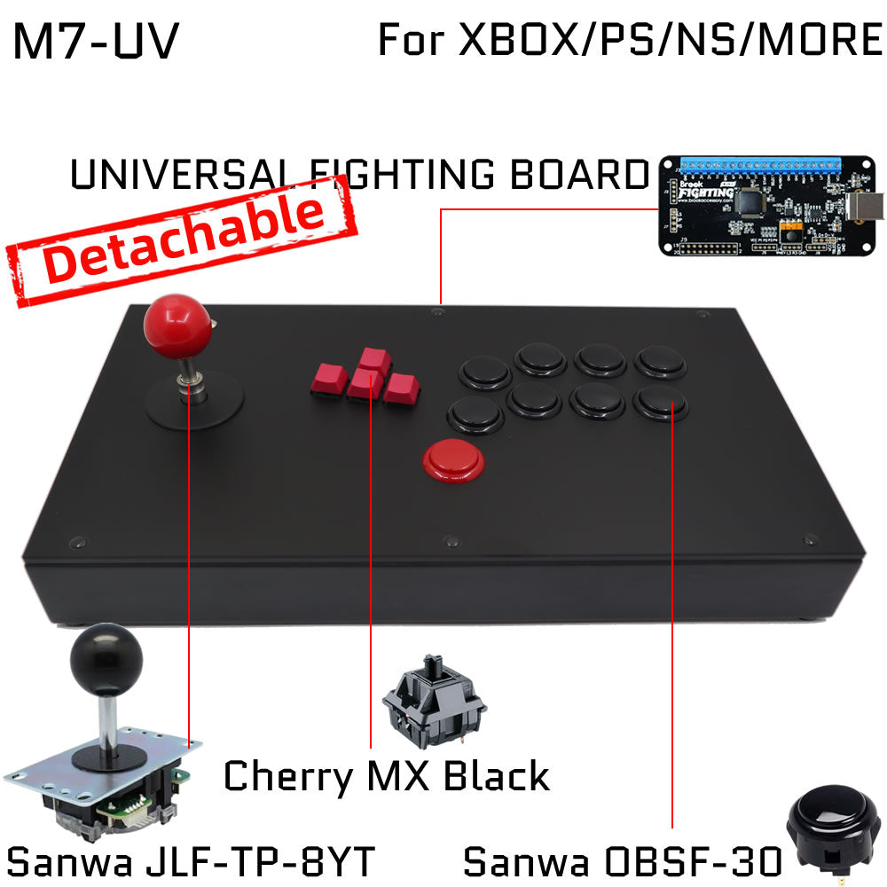 FightBox M7 Keyboard Button Leverless Arcade Game Controller for PC/PS/XBOX/SWITCH