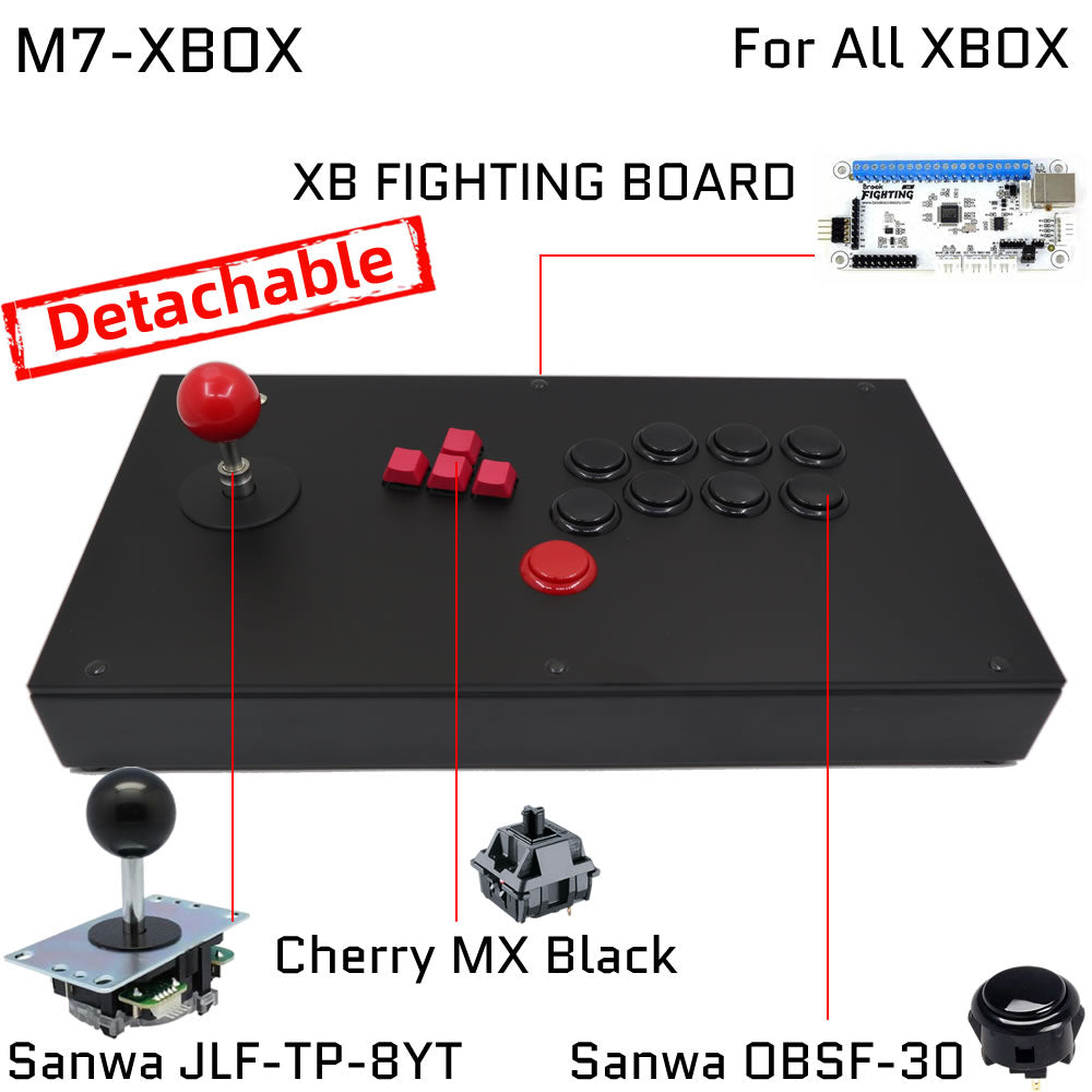 FightBox M7 Keyboard Button Leverless Arcade Game Controller for PC/PS/XBOX/SWITCH