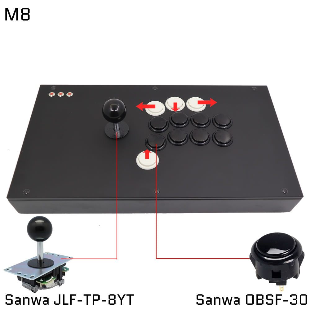 AS IS 8Bitdo Arcade Stick USB ONLY 80FE Sanwa Seimitsu Board Controller For  Game