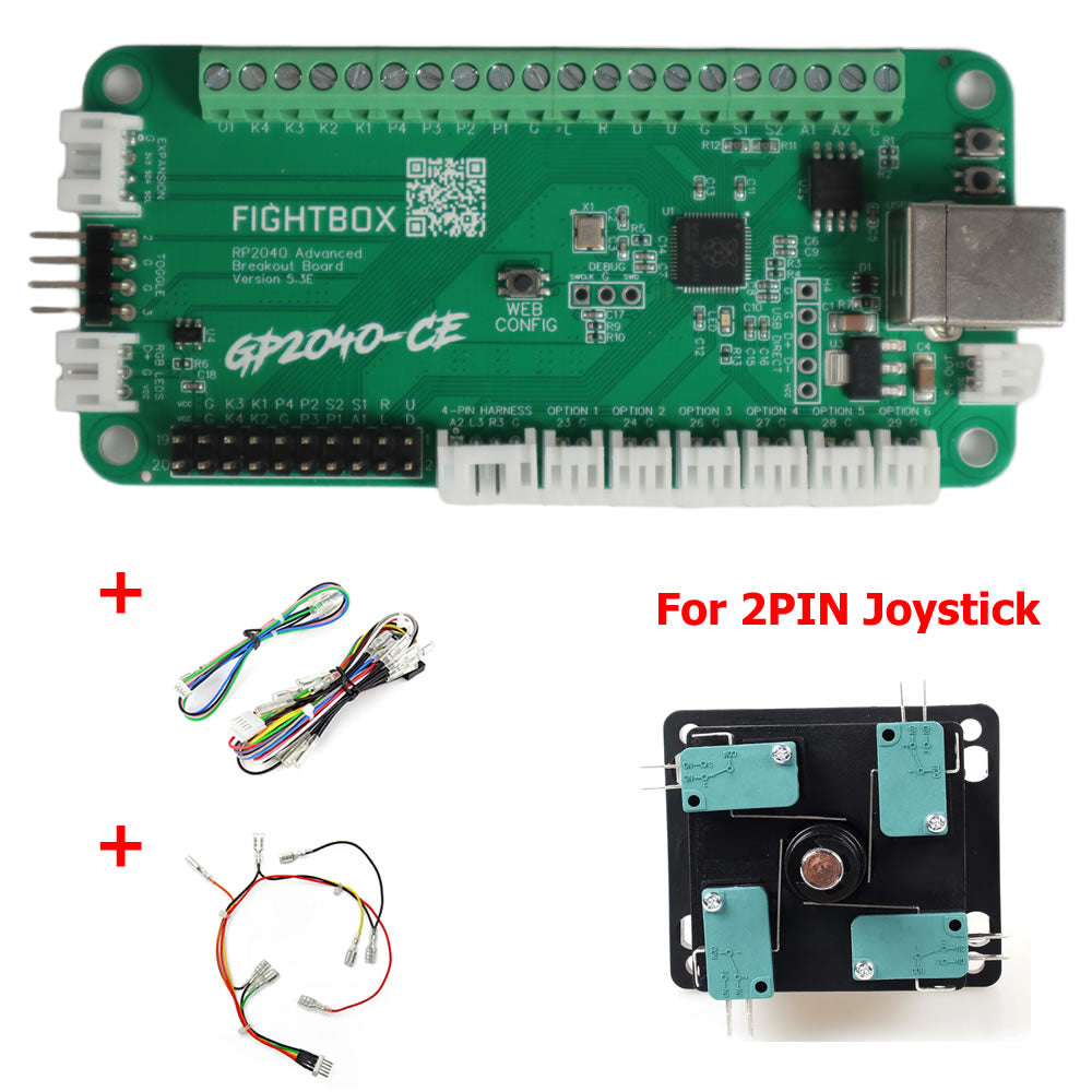 FightBox-PICO-PLUS RP2040 Advanced Breakout Board Zero Delay Arcade Joystick USB Encoder Kit