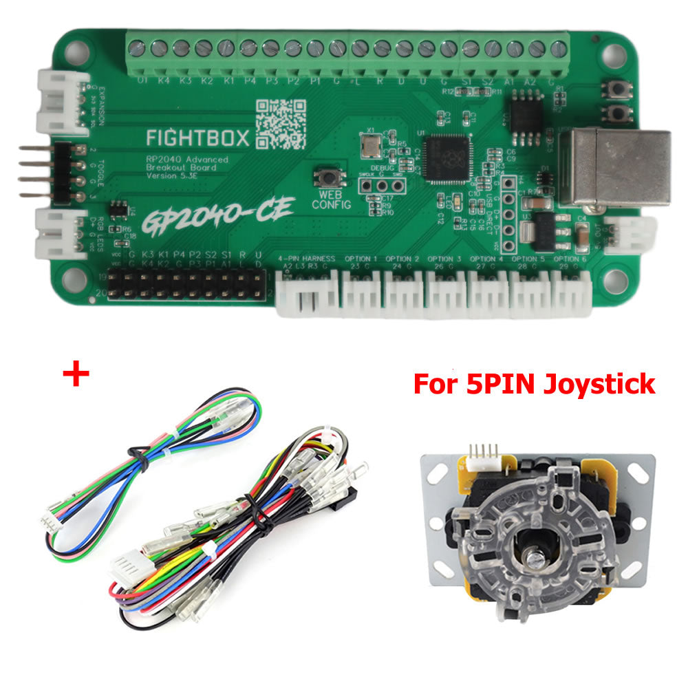 FightBox-PICO-PLUS RP2040 Advanced Breakout Board Zero Delay Arcade Joystick USB Encoder Kit