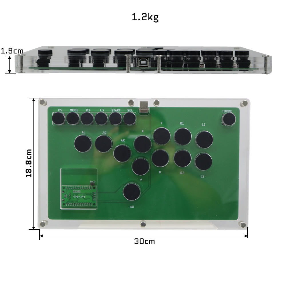FightBox B1-DIY All Button Leverless Arcade Game Controller for PC/PS/XBOX/SWITCH DIY Version