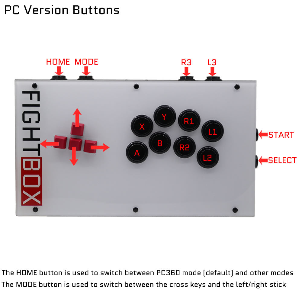 FightBox F6 Keyboard Button Leverless Arcade Game Controller for PC/PS/XBOX/SWITCH