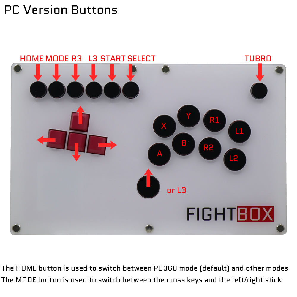 FightBox B7 Keyboard Button Leverless Arcade Game Controller for PC/PS/XBOX/SWITCH
