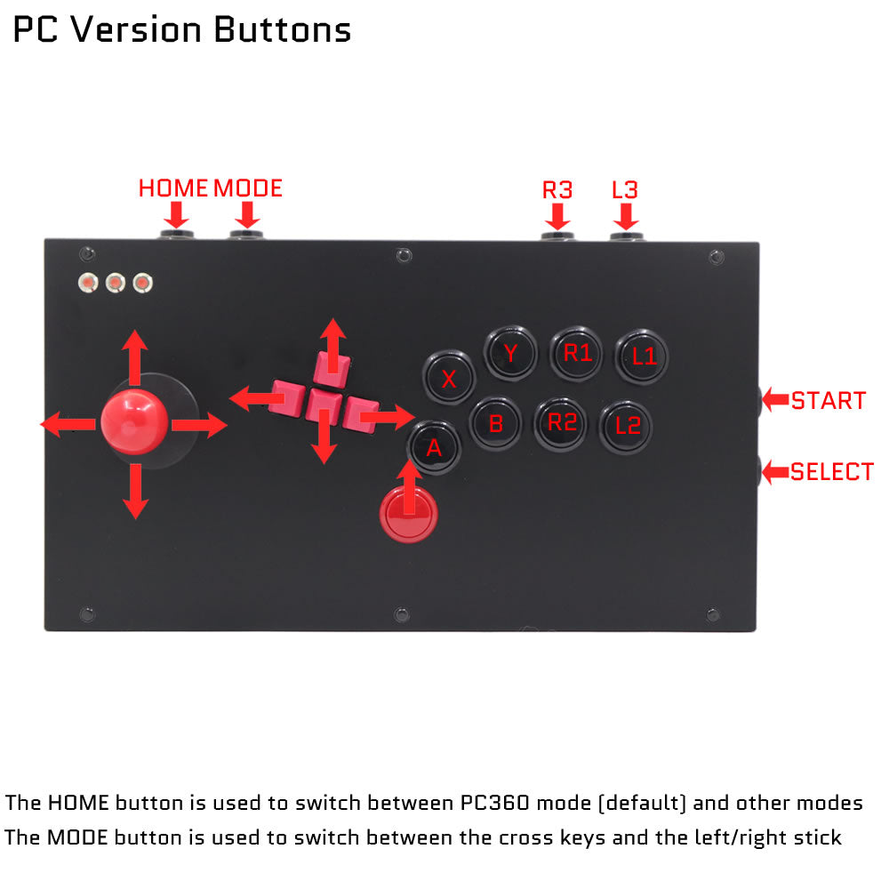 FightBox M7 Keyboard Button Leverless Arcade Game Controller for PC/PS/XBOX/SWITCH
