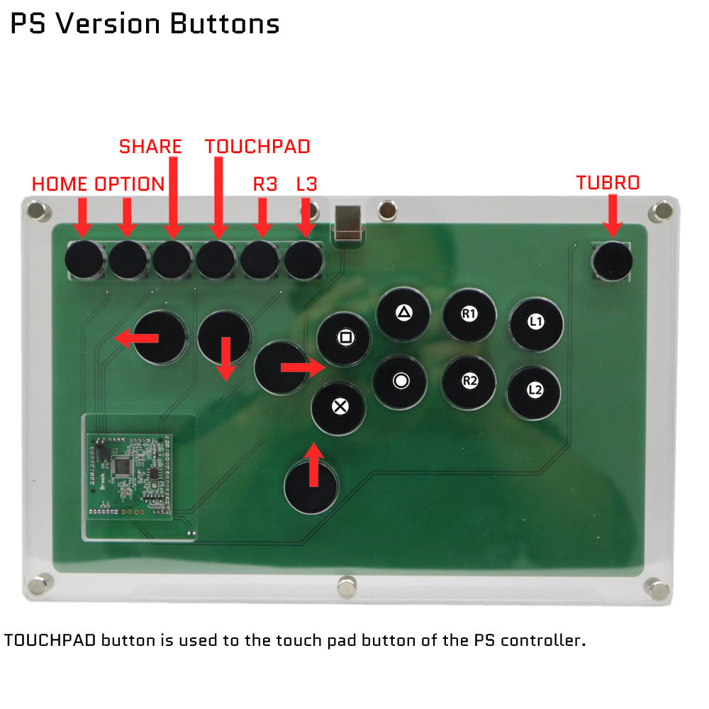 FightBox B1-DIY All Button Leverless Arcade Game Controller for PC/PS/XBOX/SWITCH DIY Version