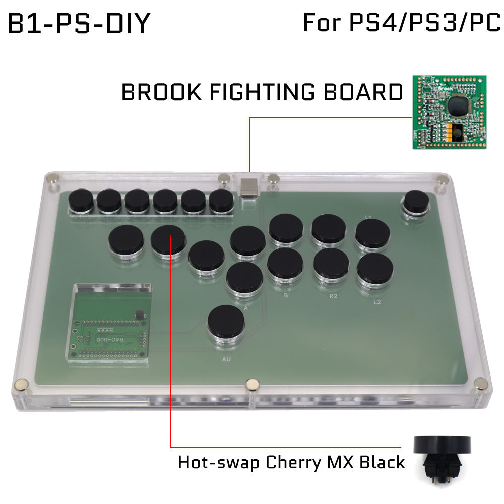 FightBox B1-DIY All Button Leverless Arcade Game Controller for PC/PS/XBOX/SWITCH DIY Version