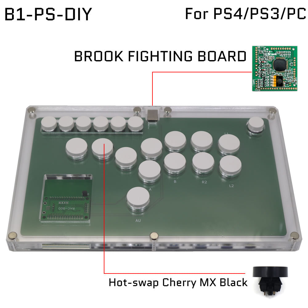 FightBox B1-DIY All Button Leverless Arcade Game Controller for PC/PS/XBOX/SWITCH DIY Version