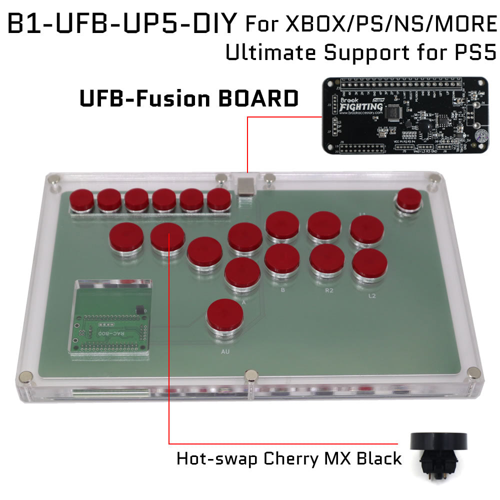 FightBox B1-DIY All Button Leverless Arcade Game Controller for PC/PS/XBOX/SWITCH DIY Version