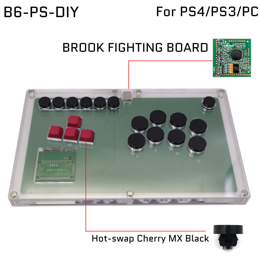 FightBox B6 Keyboard Button Leverless Arcade Game Controller for PC/PS/XBOX/SWITCH