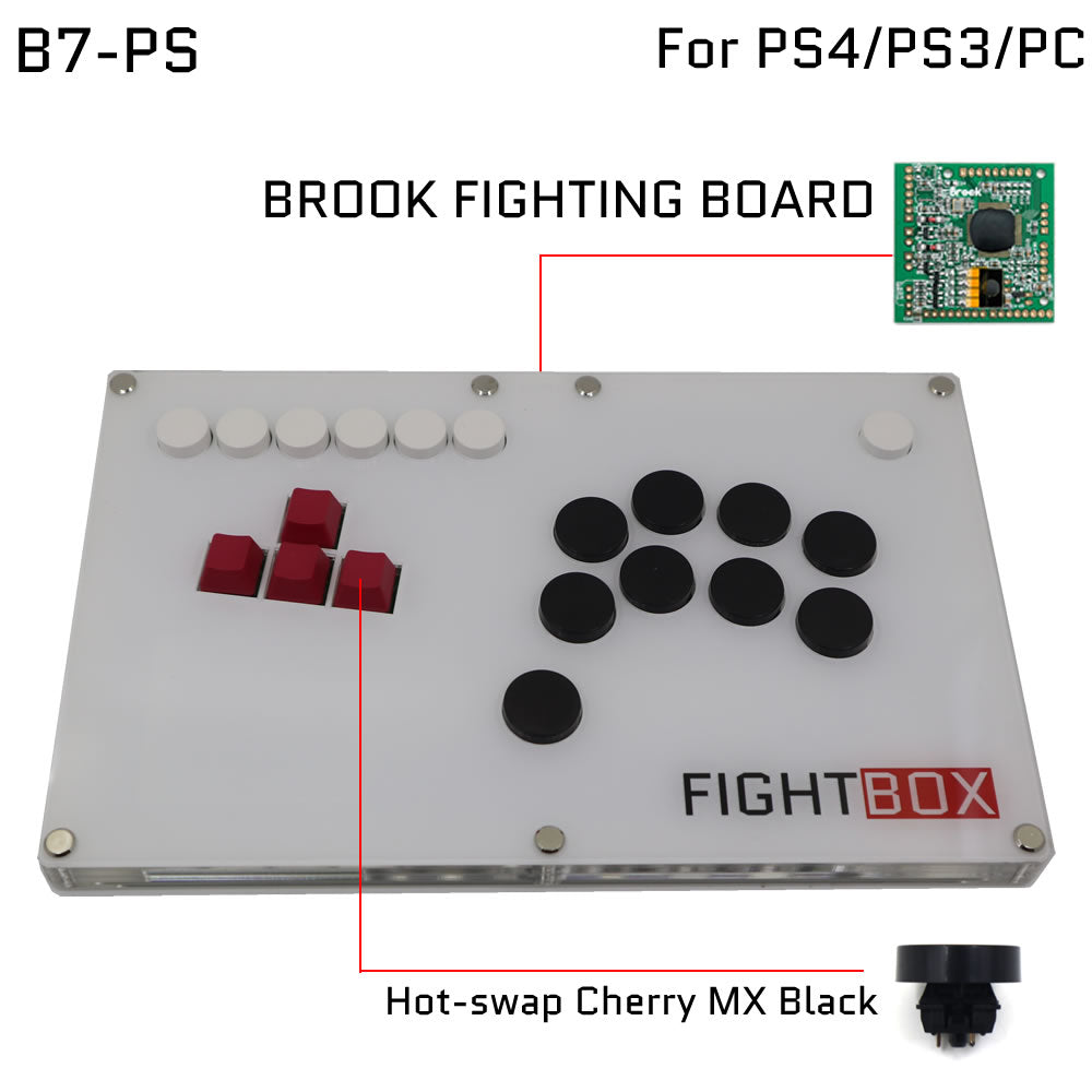 FightBox B7 Keyboard Button Leverless Arcade Game Controller for PC/PS/XBOX/SWITCH
