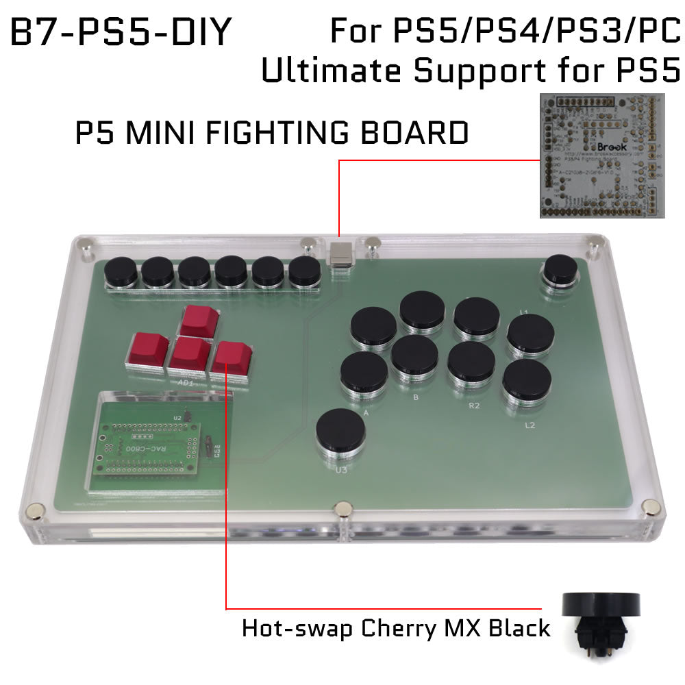 FightBox B7 Keyboard Button Leverless Arcade Game Controller for PC/PS/XBOX/SWITCH
