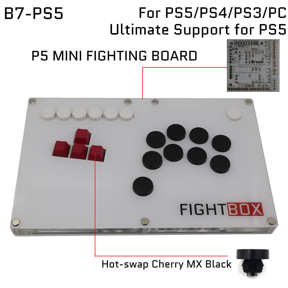 FightBox B7 Keyboard Button Leverless Arcade Game Controller for PC/PS/XBOX/SWITCH