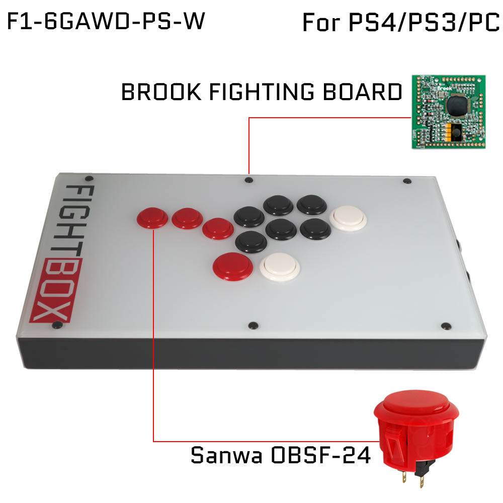 FightBox F1-6GAWD All Button Leverless Arcade Game Controller for PC/PS/XBOX/SWITCH