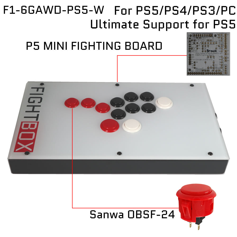 FightBox F1-6GAWD All Button Leverless Arcade Game Controller for PC/PS/XBOX/SWITCH