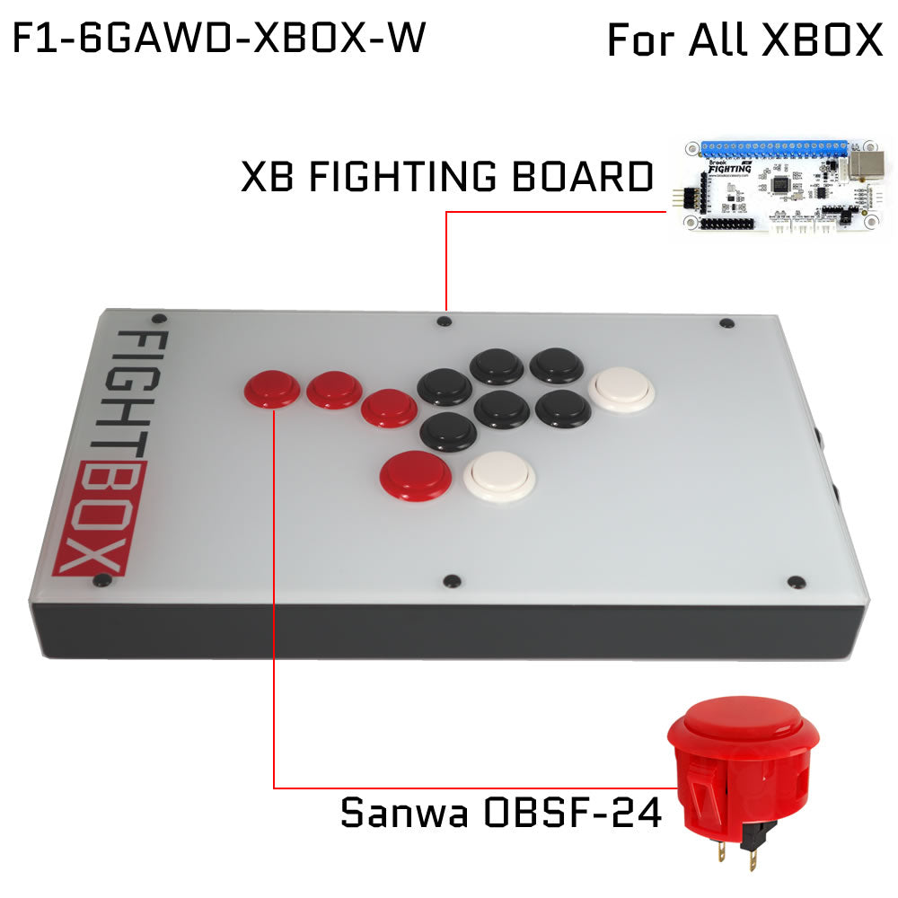 FightBox F1-6GAWD All Button Leverless Arcade Game Controller for PC/PS/XBOX/SWITCH