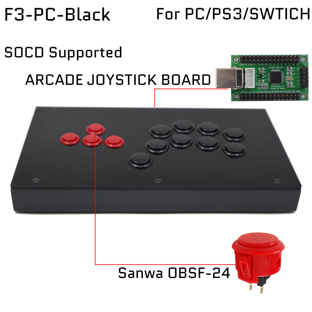 FightBox F3 All Button Leverless Arcade Game Controller for PC/PS/XBOX/SWITCH