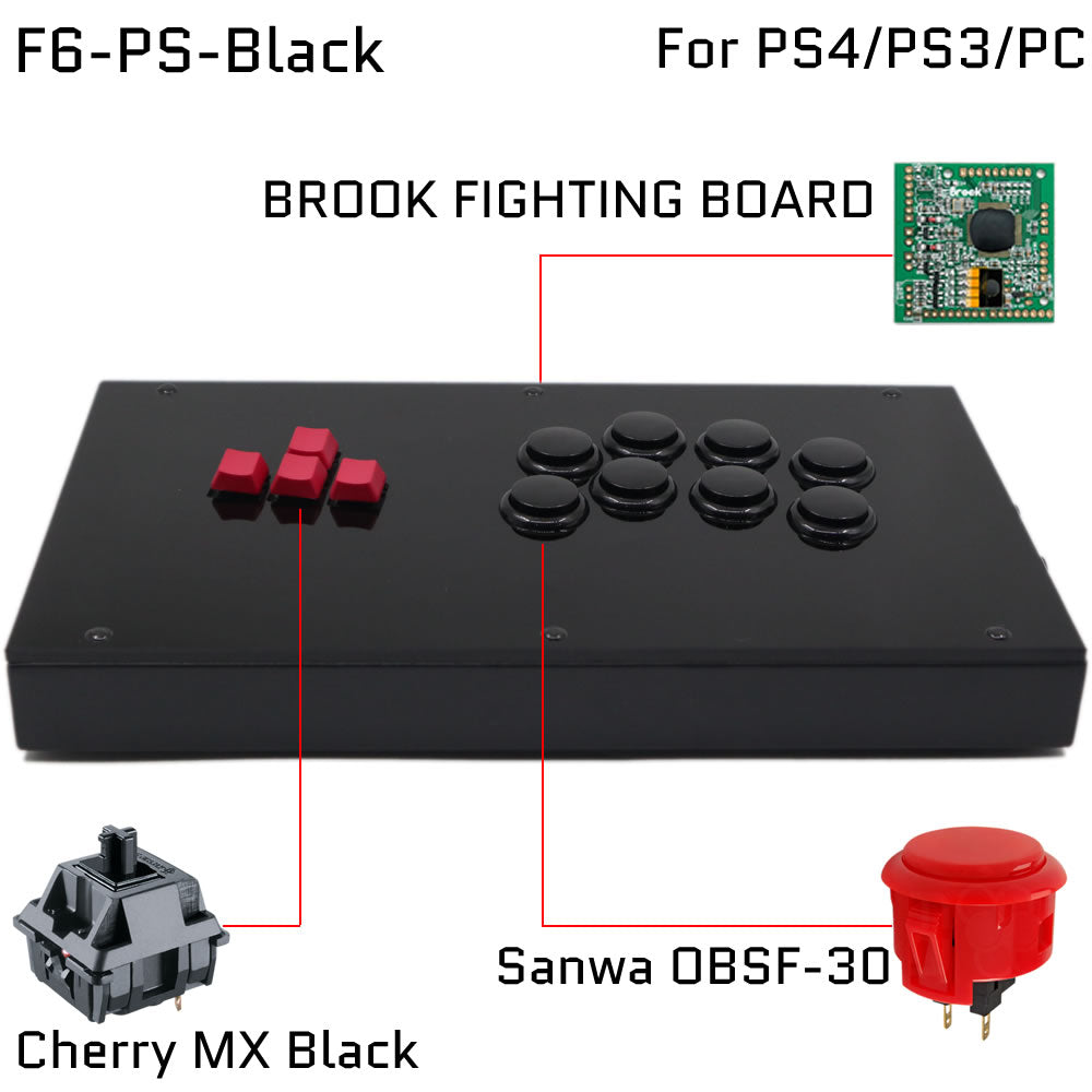 FightBox F6 Keyboard Button Leverless Arcade Game Controller for PC/PS/XBOX/SWITCH