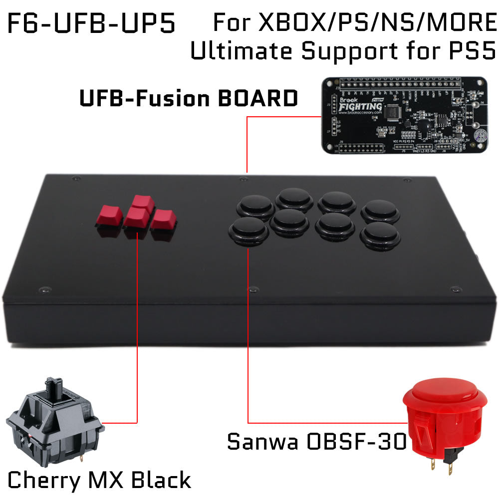 FightBox F6 Keyboard Button Leverless Arcade Game Controller for PC/PS/XBOX/SWITCH