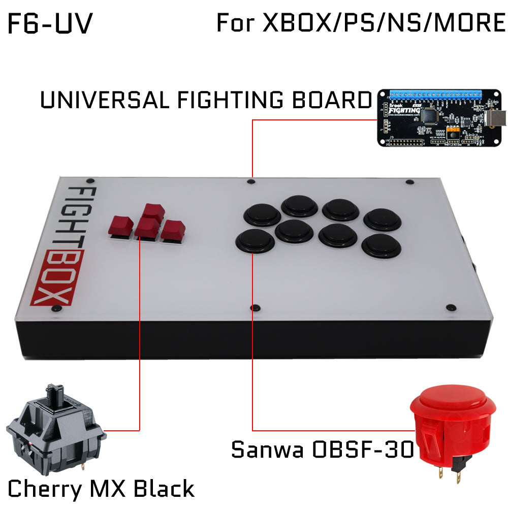 FightBox F6 Keyboard Button Leverless Arcade Game Controller for PC/PS/XBOX/SWITCH