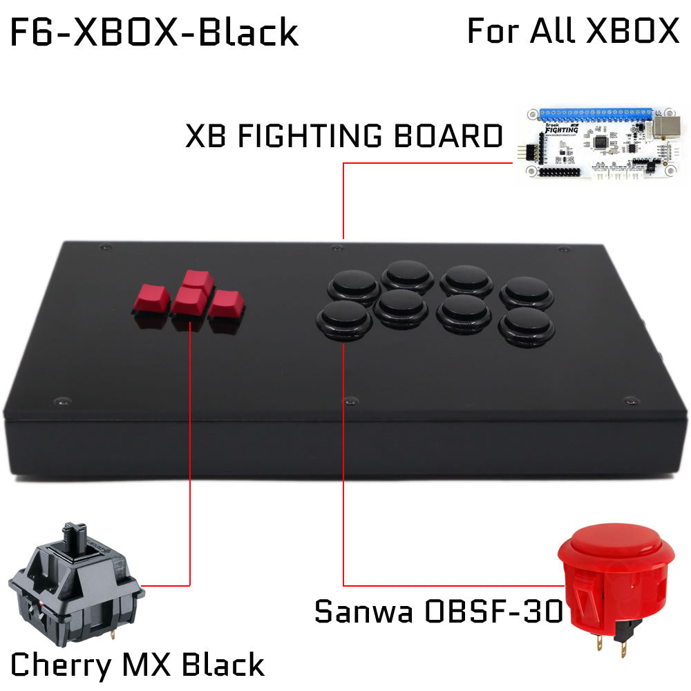 FightBox F6 Keyboard Button Leverless Arcade Game Controller for PC/PS/XBOX/SWITCH