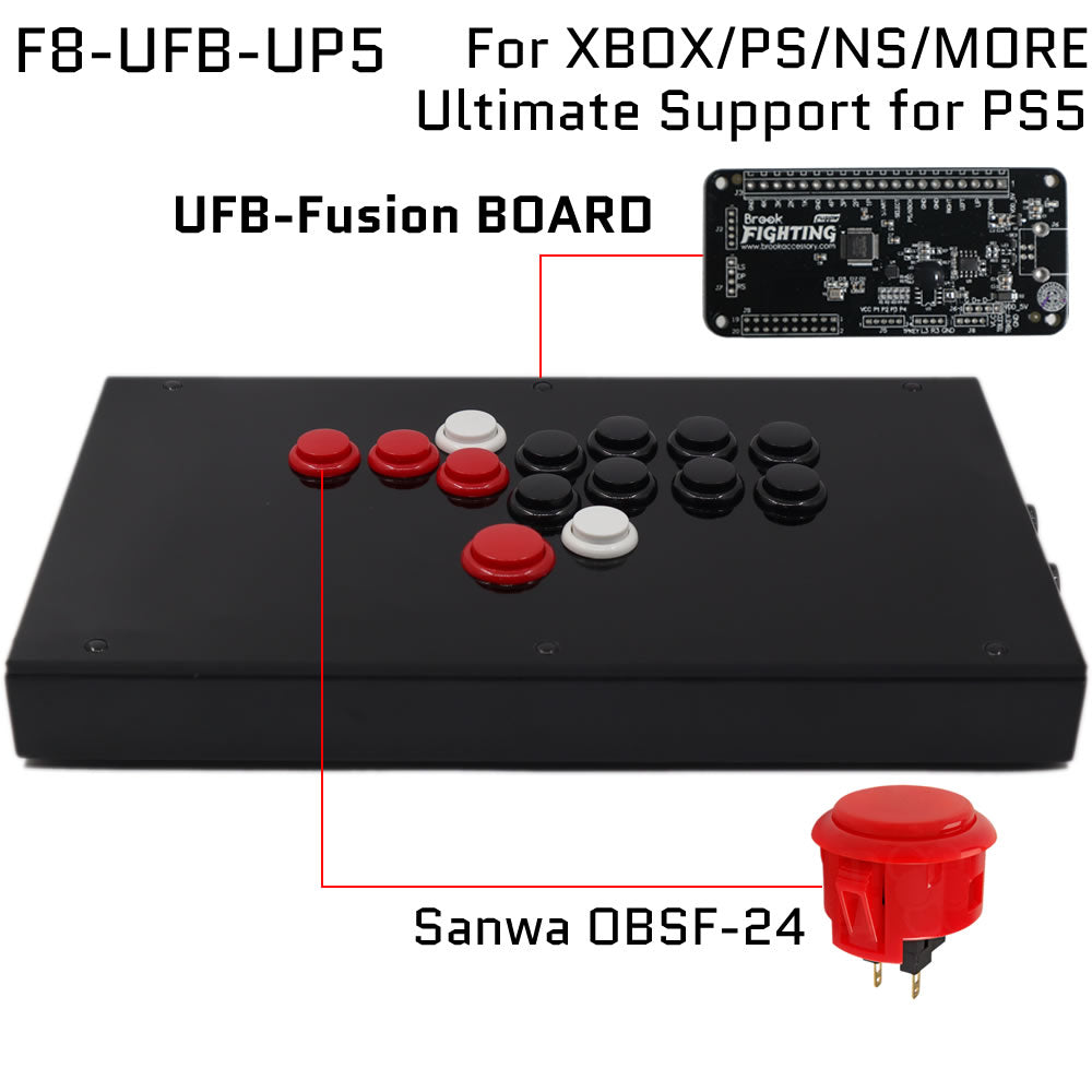 FightBox F8 All Button Leverless Arcade Game Controller for PC/PS/XBOX/SWITCH