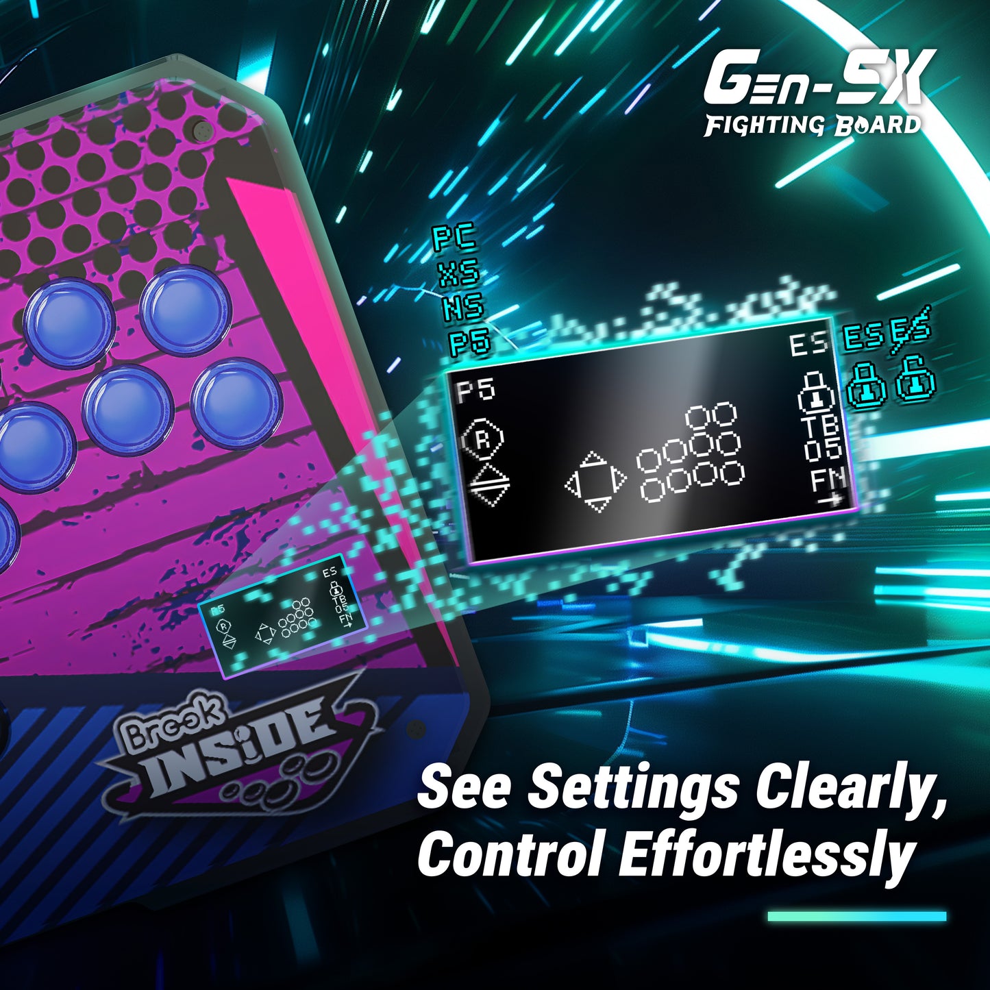 Brook Gaming Gen 5X Fighting Board PS5 Switch Xbox Series X|S PC
