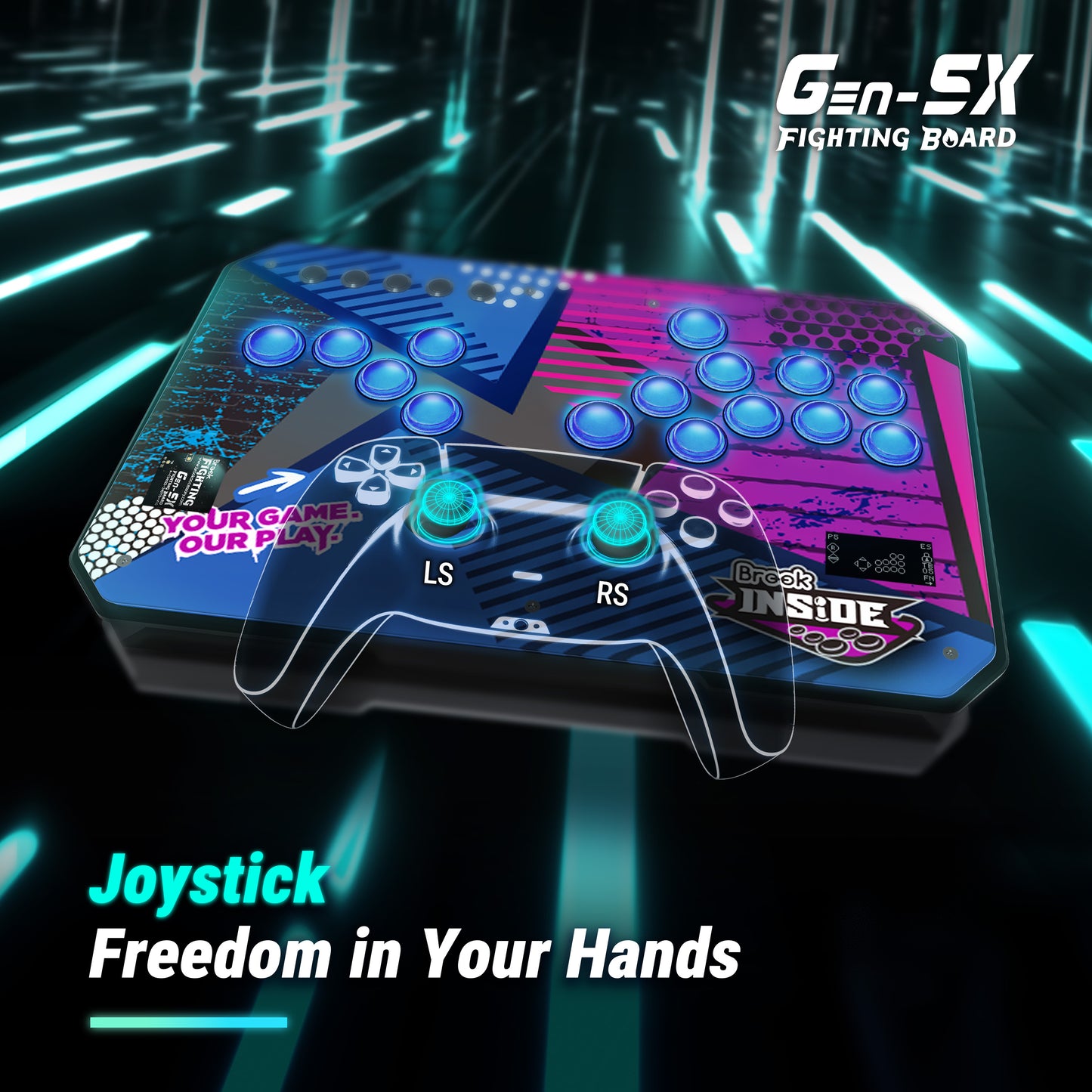 Brook Gaming Gen 5X Fighting Board PS5 Switch Xbox Series X|S PC