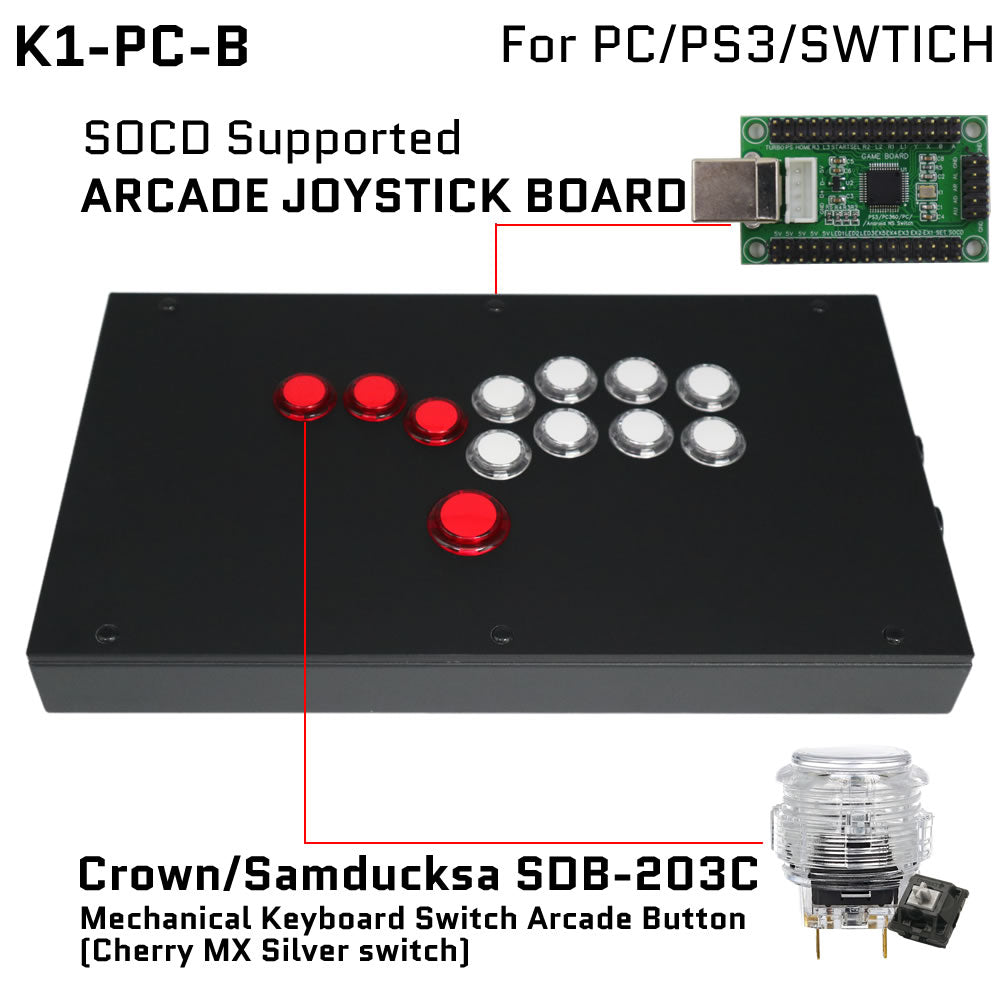 FightBox K1 All Button Leverless Arcade Game Controller