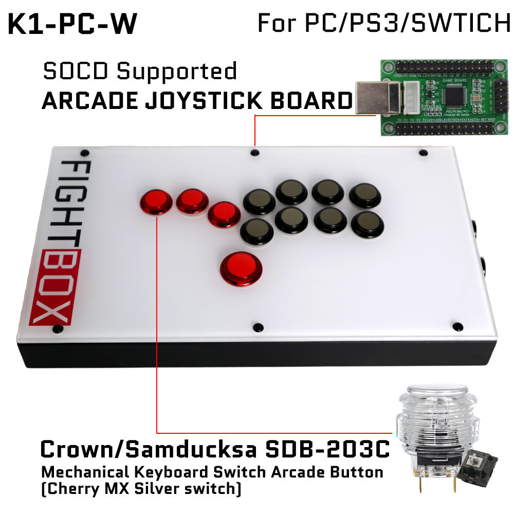 FightBox K1 All Button Leverless Arcade Game Controller