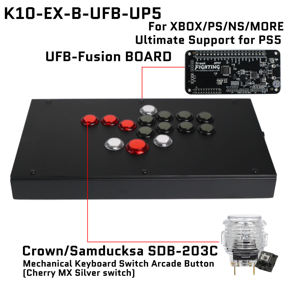 FightBox K10-EX All Button Leverless Arcade Game Controller