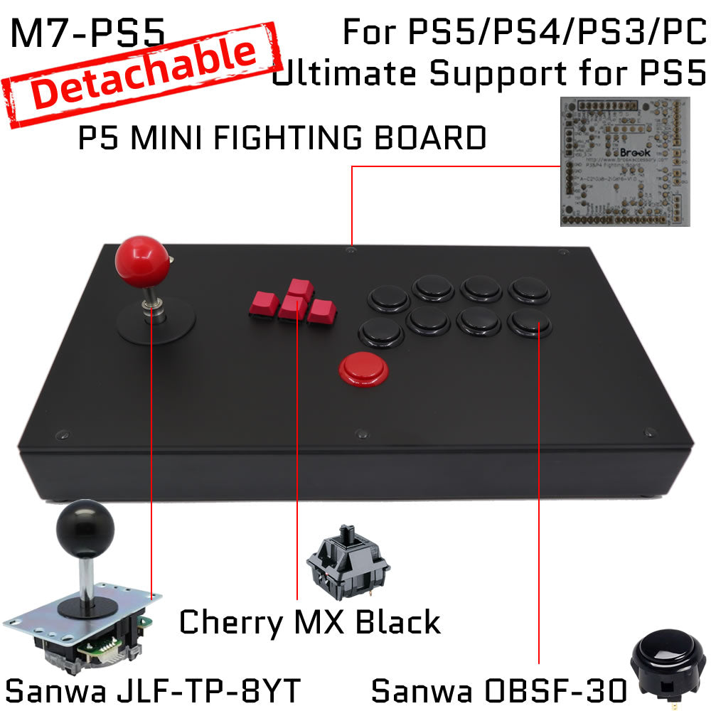 FightBox M7 Keyboard Button Leverless Arcade Game Controller for PC/PS/XBOX/SWITCH