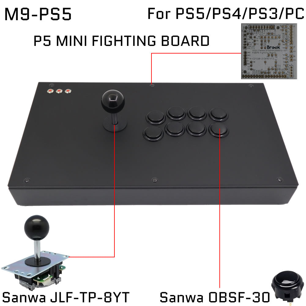FightBox M9 Arcade Joystick FightStick Game Controller for PC/PS/XBOX/SWITCH