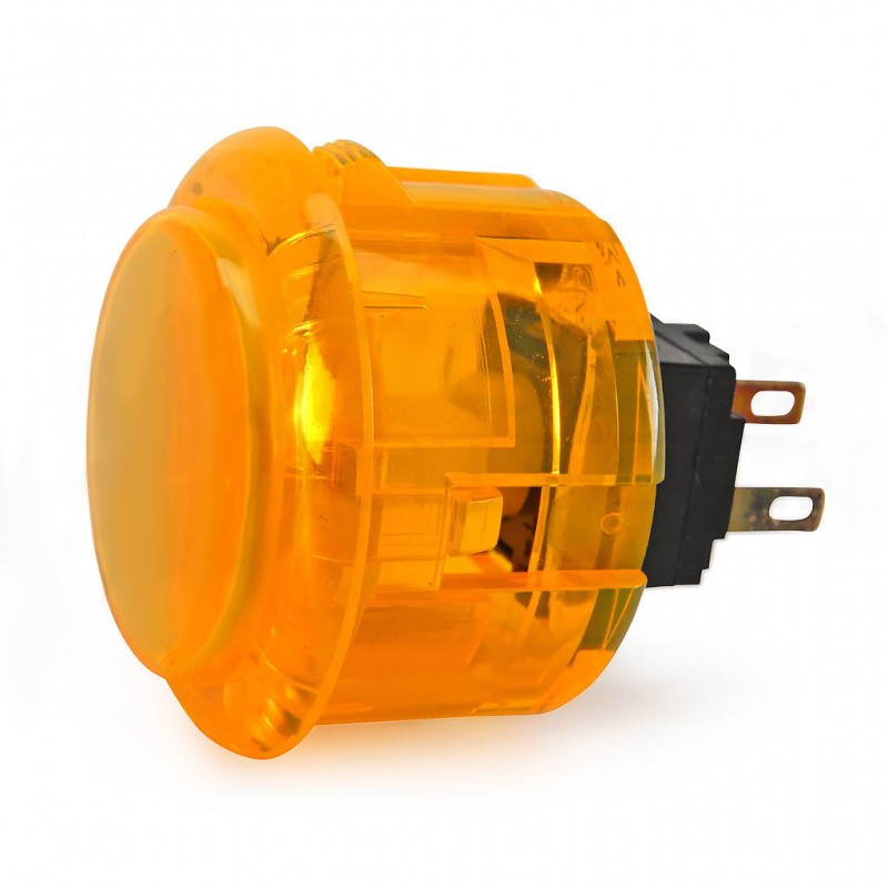 Seimitsu PS-14-K 30mm Orange Transparent Arcade Button – Snap-In, High Sensitivity, Genuine Japanese Part for Fightsticks & Arcade Cabinets