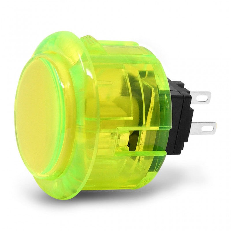 Seimitsu PS-14-K 30mm Yellow Green Transparent Arcade Button – Snap-In, High Sensitivity, Genuine Japanese Part for Fightsticks & Arcade Cabinets