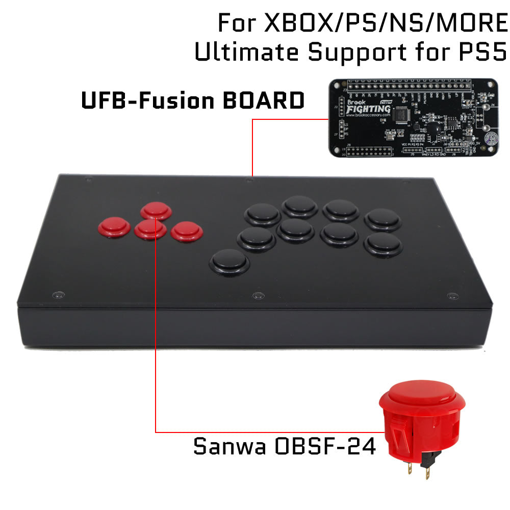 RAC-J802B All Button Leverless Arcade Game Controller for PC/PS/XBOX/SWITCH