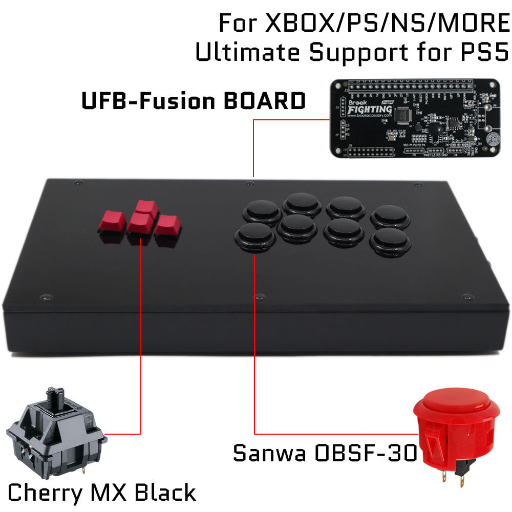 RAC-J800K Leverless Arcade Controller - Mechanical Keyboard All Button Fight Stick for PC/PS5/Xbox/Switch