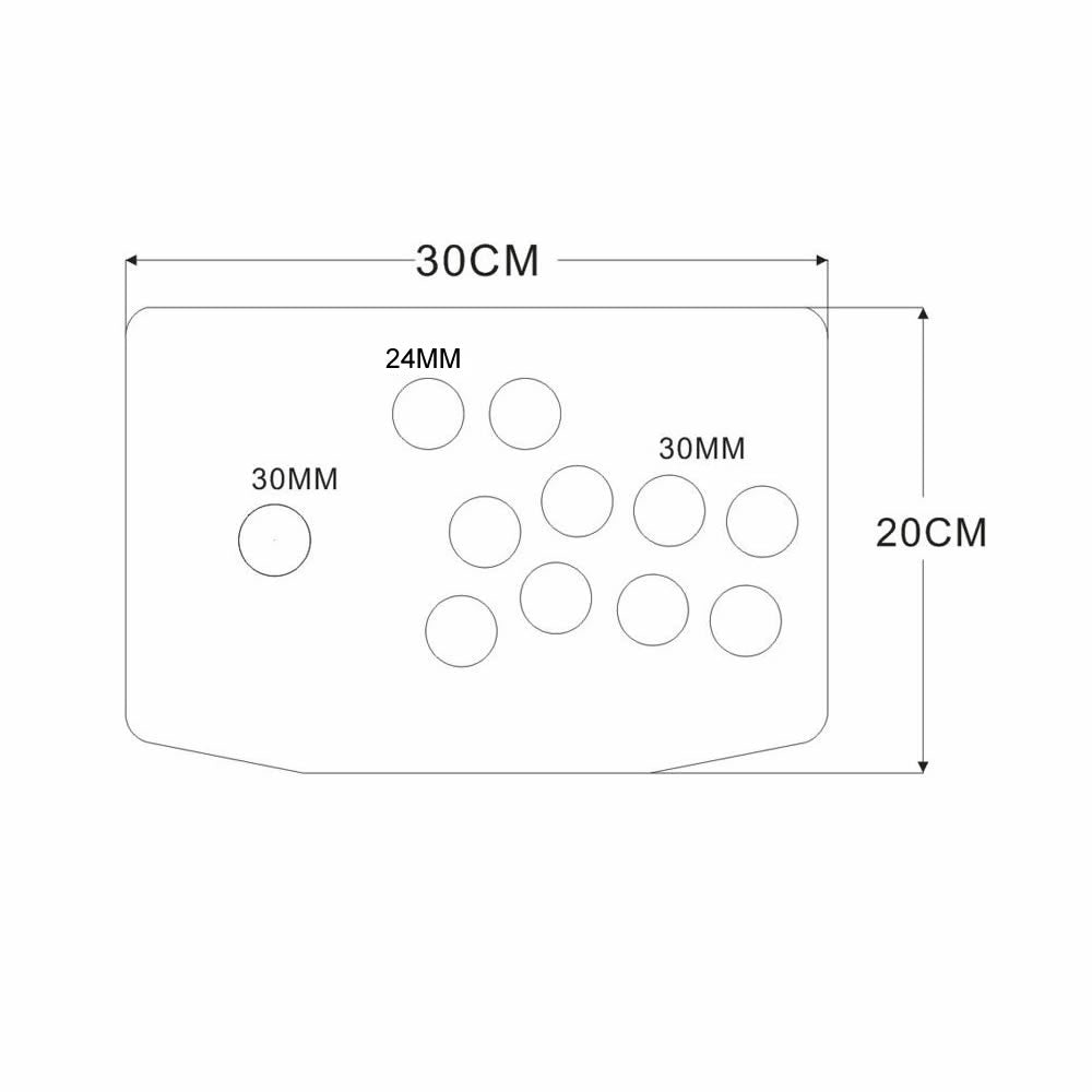 RAC-K500F Acrylic Panel Flat Case 24/30mm Button Hole DIY Arcade Joystick Kits