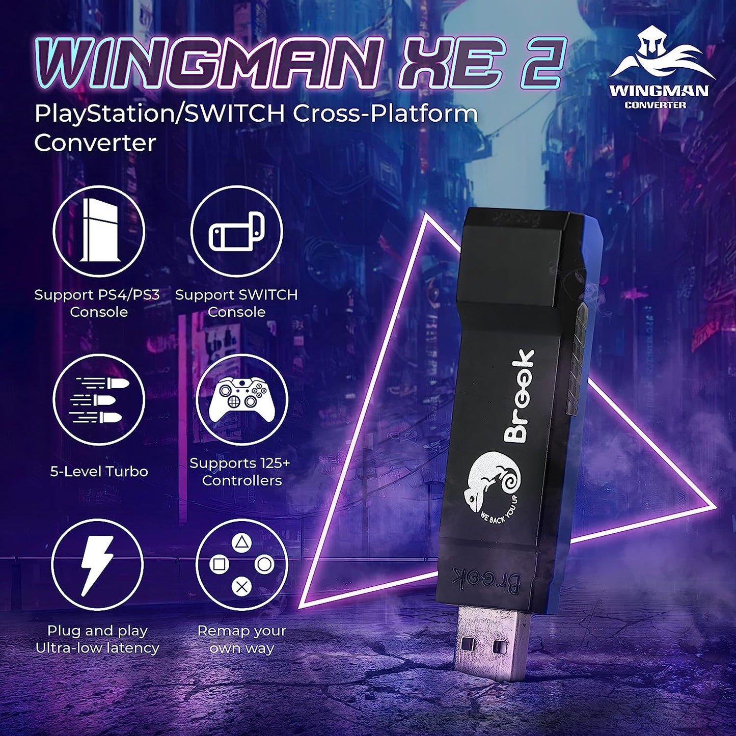 Brook Wingman XE 2 Converter - Two in One Wireless Controller Adapter for PS, Sw