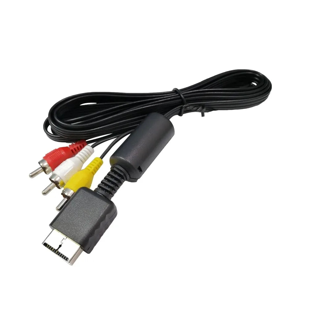 AV video and audio cable for Sony PlayStation 1, 2, and 3 consoles.