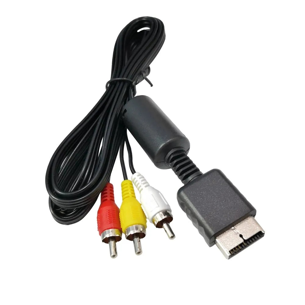 AV video and audio cable for Sony PlayStation 1, 2, and 3 consoles.