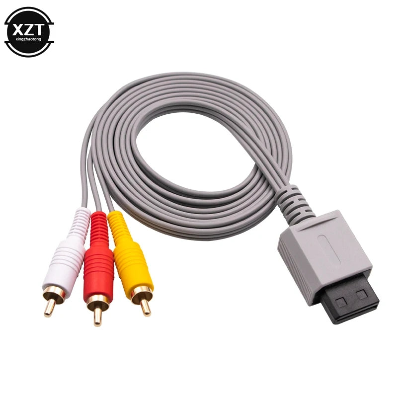 Nintendo Wii AV Cable - 1.8m 3 RCA - Composite Audio Video - Gold Plated