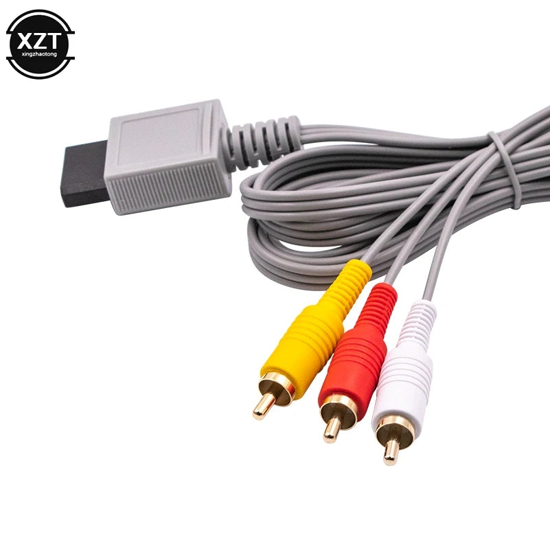 Nintendo Wii AV Cable - 1.8m 3 RCA - Composite Audio Video - Gold Plated