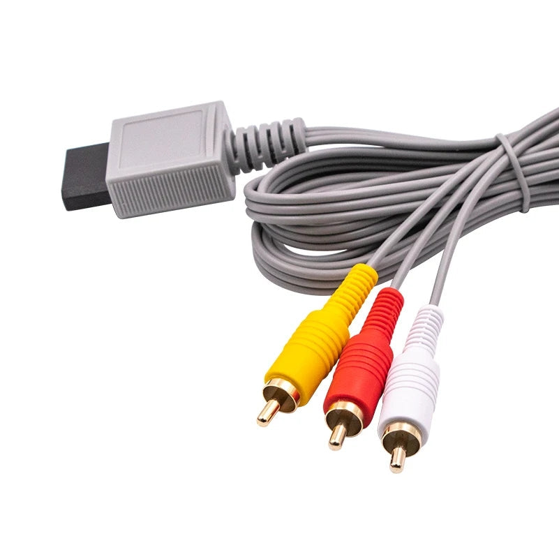 Nintendo Wii AV Cable - 1.8m 3 RCA - Composite Audio Video - Gold Plated
