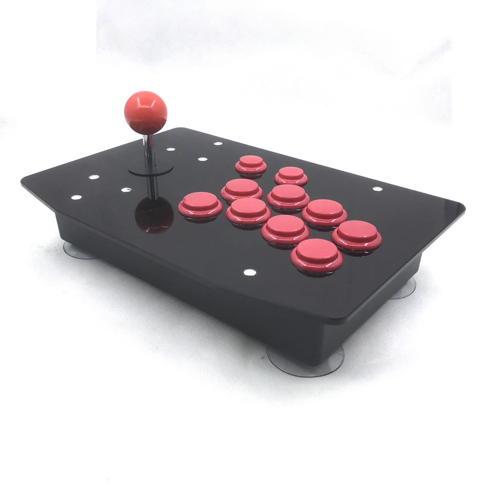RAC-J500S-10 10 Buttons Arcade Joystick USB Wired Black Acrylic Panel For PC RetroArcadeCrafts