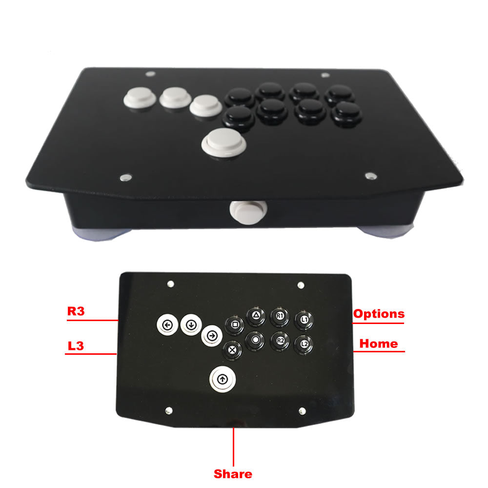 RAC-J500B-P4 All Buttons Arcade Fight Stick Game Controller Hitbox