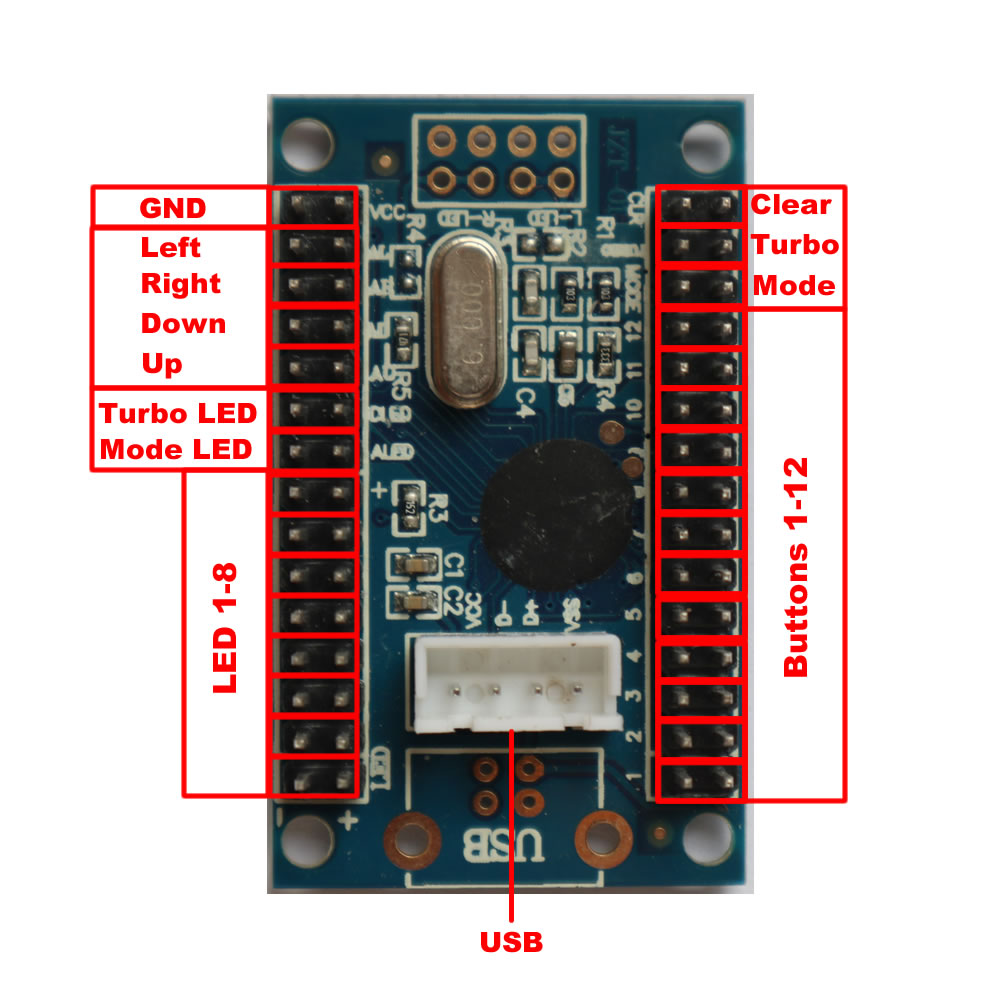 RAC-C300 4.8mm Zero Delay USB Encoder For PC Arcade Joystick Button Board Cables