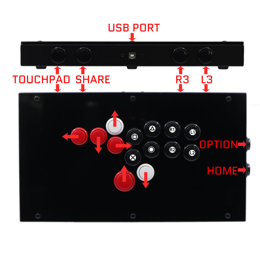 RAC-J803B All Buttons Arcade Joystick Fight Stick For PS4/PS3/PC RetroArcadeCrafts