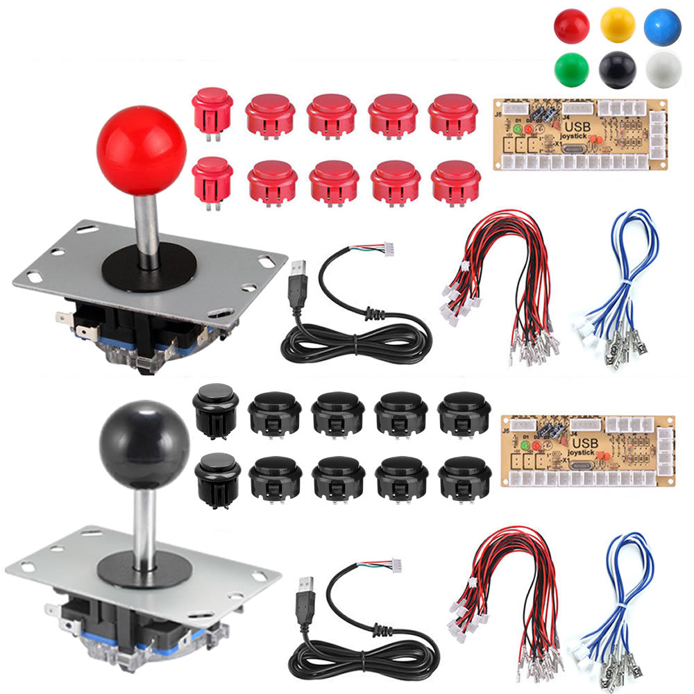 Regelmæssigt Formode En god ven 2 Player DIY Arcade Joystick Kit 2Pin Cable 24/30mm Buttons USB Encode –  RetroArcadeCrafts
