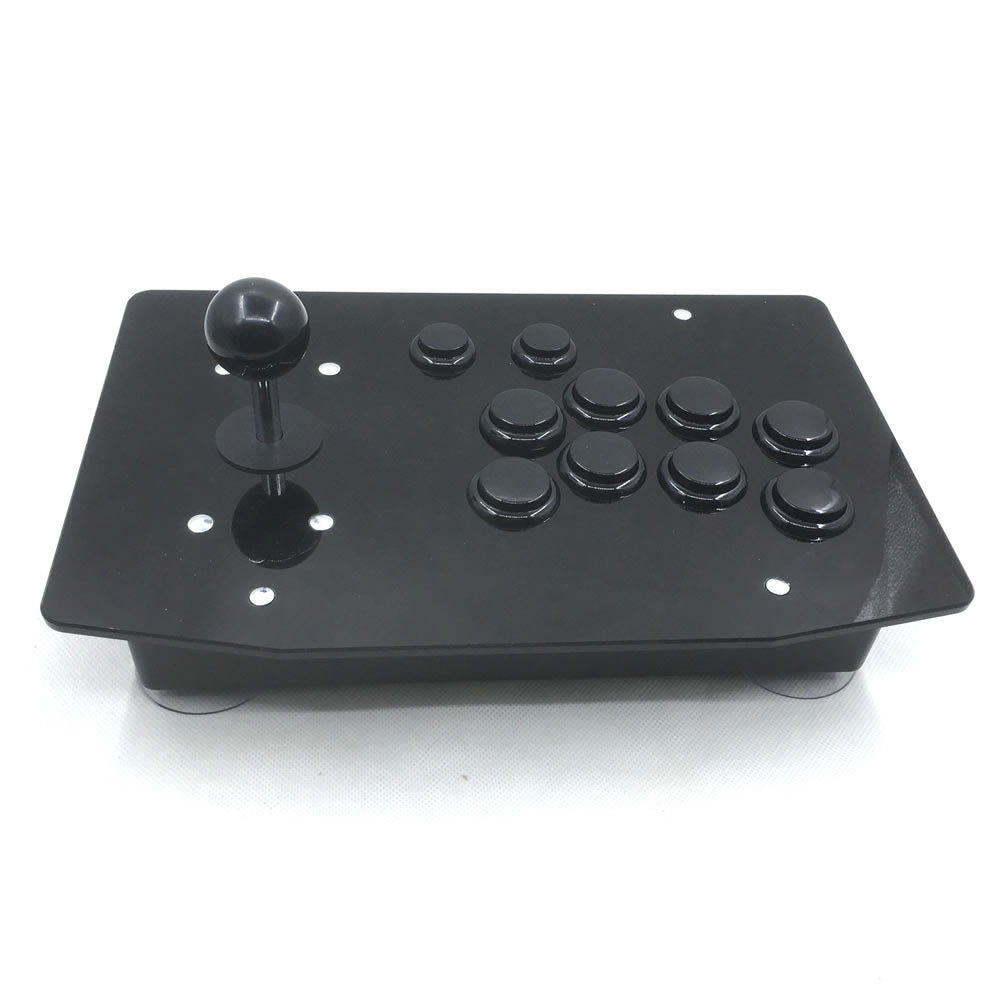 RAC-J500S-10 10 Buttons Arcade Joystick USB Wired Black Acrylic Panel For PC RetroArcadeCrafts
